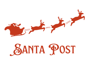 Santa Post logo with Santa's Sleigh. Personalised letters for Children across Ireland